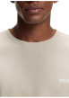 Thumbnail T-shirt beige uni avec une coupe droite et des manches longues - Image 5