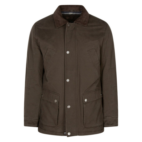 Parka style barbour en coton kaki pourvue d'une...