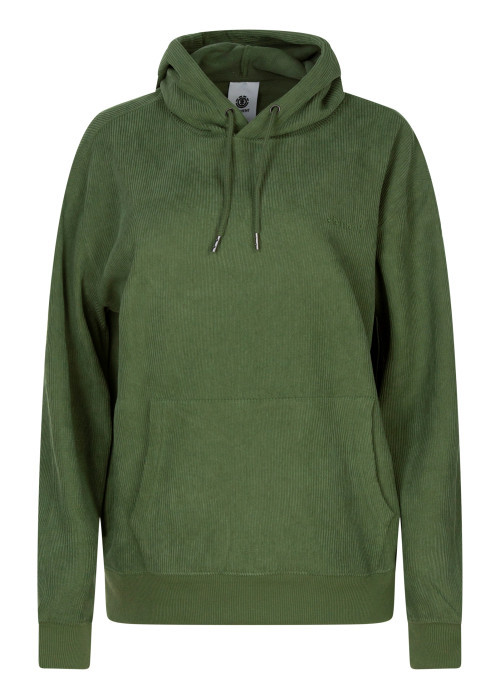 Sweat vert à coupe droite pourvu d'un col à capuche et de manches longues