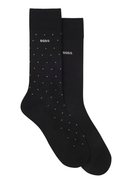 Lot de 2 paires de chaussettes hautes en coton mélangé noires