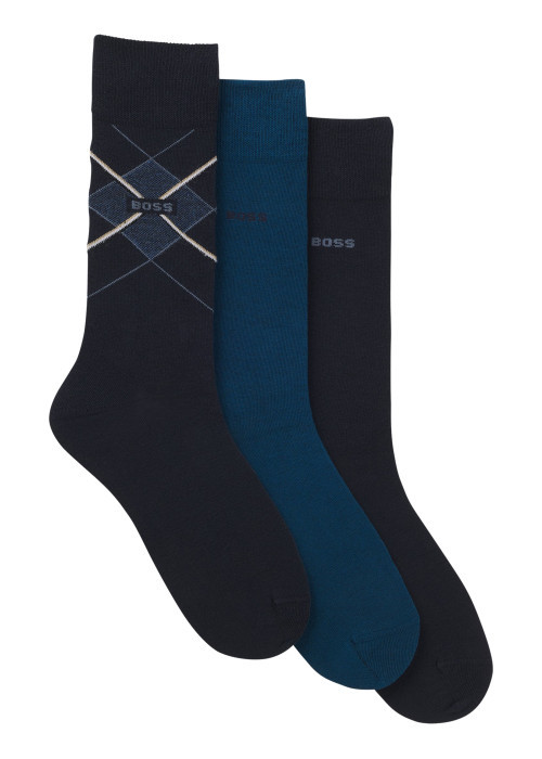 Lots de 3 paires chaussettes hautes en coton...