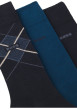 Thumbnail Lots de 3 paires chaussettes hautes en coton mélangé bleues avec logo - Image 2