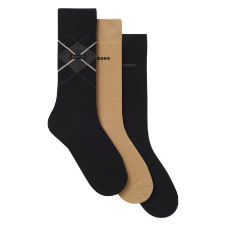 Lots de 3 paires chaussettes hautes en coton...