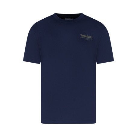 T-shirt en coton bleu indigo imprimé avec un...
