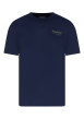 Thumbnail T-shirt en coton bleu indigo imprimé avec un col rond et une coupe droite