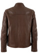 Thumbnail Blouson en cuir de mouton marron pourvu de 2 poches latérales à coupe droite - Image 2