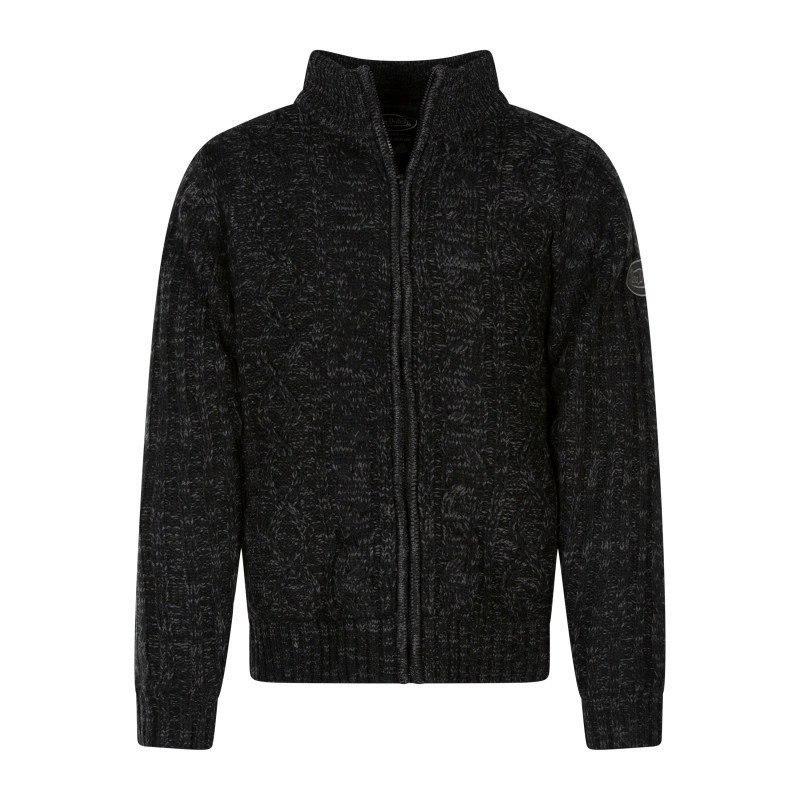 Von Dutch - Gilet Zippé Noir En Maille Tricotée Pourvu De Manches Longues - Noir