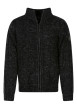 Thumbnail Gilet zippé noir en maille tricotée pourvu de manches longues