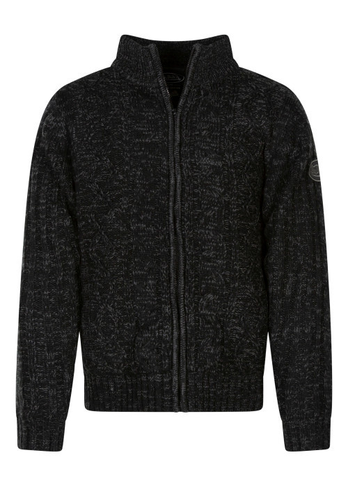 Gilet zippé noir en maille tricotée pourvu de...