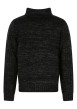 Thumbnail Gilet zippé noir en maille tricotée pourvu de manches longues - Image 2