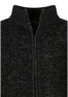 Thumbnail Gilet zippé noir en maille tricotée pourvu de manches longues - Image 3