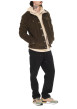 Thumbnail Blouson en coton kaki uni en velours côtelé avec une coupe droite et 4 poches - Image 3