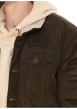 Thumbnail Blouson en coton kaki uni en velours côtelé avec une coupe droite et 4 poches - Image 4