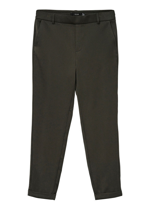 Pantalon chino kaki pourvu d'une coupe slim avec une ceinture élastiquée
