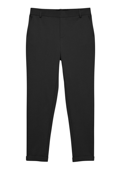 Pantalon chino noir muni d'une coupe slim avec une ceinture élastiquée