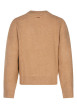 Thumbnail Pull à col V beige en maille épaisse pourvu de manches longues - Image 2