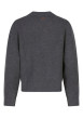 Thumbnail Pull à col V gris en maille épaisse pourvu d'une coupe droite - Image 2