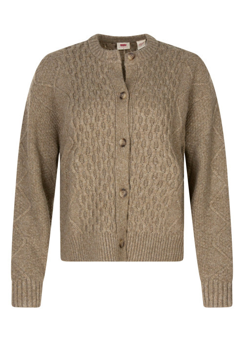 Gilet à col rond taupe doté d'une coupe droite...