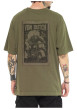 Thumbnail T-shirt en coton kaki avec un imprimé moto au dos et une coupe droite - Image 2
