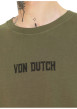 Thumbnail T-shirt en coton kaki avec un imprimé moto au dos et une coupe droite - Image 4