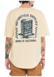 Thumbnail T-shirt en coton écru avec un imprimé moto au dos et un col rond élastiqué - Image 2