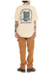Thumbnail T-shirt en coton écru avec un imprimé moto au dos et un col rond élastiqué - Image 3