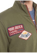 Thumbnail Gilet zippé en coton mélangé kaki uni avec des patchs colorés et un col montant - Image 3