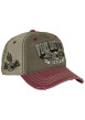 Thumbnail Casquette strapback en coton kaki et bordeaux avec logos brodés sur la couronne