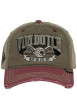 Thumbnail Casquette strapback en coton kaki et bordeaux avec logos brodés sur la couronne - Image 4