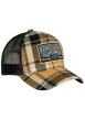 Thumbnail Casquette snapback jaune et bleue à carreaux en coton mélangé avec patch brodé