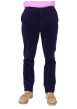 Thumbnail Pantalon en coton marine à coupe droite pourvu de passants pour la ceinture