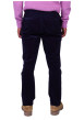 Thumbnail Pantalon en coton marine à coupe droite pourvu de passants pour la ceinture - Image 2