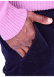 Thumbnail Pantalon en coton marine à coupe droite pourvu de passants pour la ceinture - Image 3