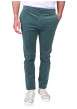 Thumbnail Pantalon en coton bleu à coupe droite pourvu de passants pour la ceinture