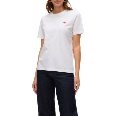 T-shirt en coton blanc agrémenté d'une broderie...