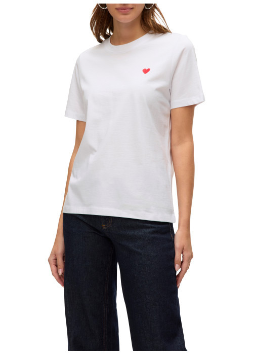 T-shirt en coton blanc agrémenté d'une broderie...