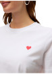 Thumbnail T-shirt en coton blanc agrémenté d'une broderie coeur à coupe droite - Image 4