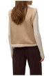 Thumbnail Gilet beige sans manches avec des bordures imitation sherpa à coupe droite - Image 2