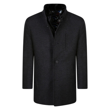 Manteau anthracite à coupe droite pourvu d'un...