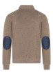Thumbnail Sweat manches longues châtaigne uni pourvu d'une coupe droite et d'un col polo - Image 2