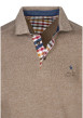 Thumbnail Sweat manches longues châtaigne uni pourvu d'une coupe droite et d'un col polo - Image 3