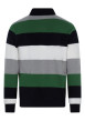 Thumbnail Sweat vert à rayures bleues avec un col polo et des manches longues - Image 2
