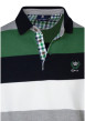 Thumbnail Sweat vert à rayures bleues avec un col polo et des manches longues - Image 3