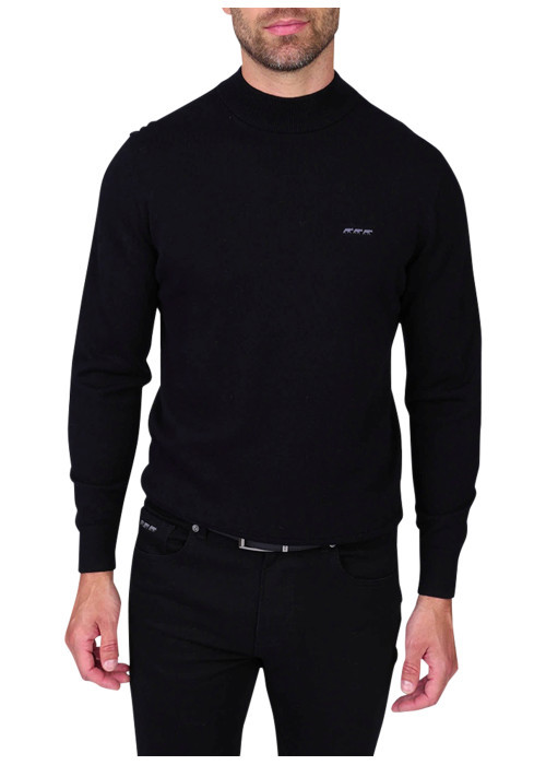 Pull en coton noir à coupe droite pourvu d'un...