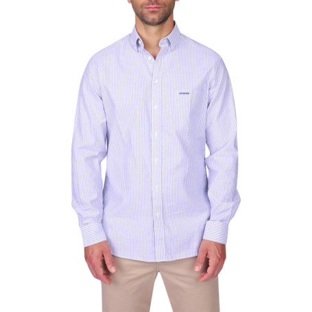 Chemise en coton biologique bleue à coupe...