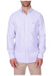 Thumbnail Chemise en coton biologique bleue à coupe droite pourvue d'un col à revers