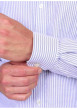 Thumbnail Chemise en coton biologique bleue à coupe droite pourvue d'un col à revers - Image 4