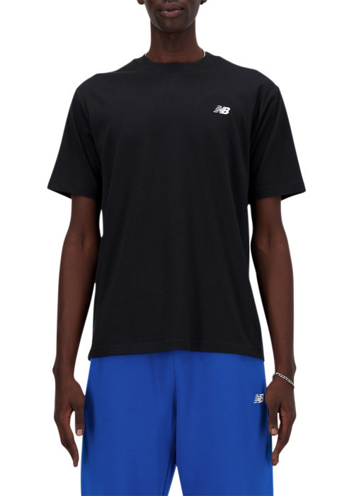 T-shirt en coton noir uni avec à l'avant le nom de la marque