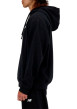 Thumbnail Sweat noir uni avec une coupe droite et une capuche à cordon de serrage - Image 2
