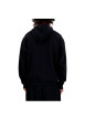 Thumbnail Sweat noir uni avec une coupe droite et une capuche à cordon de serrage - Image 3